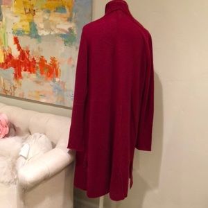 White + Warren Sweaters - Cashmere Red Long Trapeze Sweater White + Warren Sweaters - Cashmere Red Long Trapeze Sweater